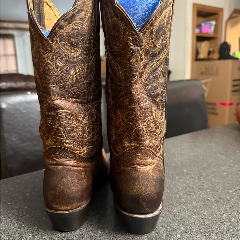 J B Dillon Brown Genuine Goat Leather Western Cowboy Boots size 7.5B Womens. - Picture 4 of 8